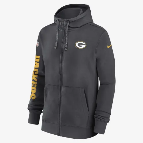 цвет зеленый Bay Packers Sideline Team Issue Club мужские Nike NFL Pullover Толстовка с капюшоном цвет серый