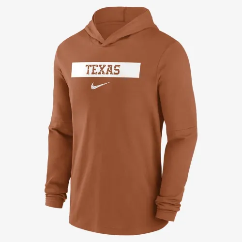 Texas Longhorns Sideline чоловічі Nike Dri-FIT College Long-Sleeve Hooded Top Orange