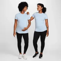 Nike (M) One жіноча Dri-FIT Slim-Fit Short-Sleeve Top (Maternity) блакитний