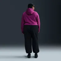 Nike Sportswear Club Fleece женская Pullover Толстовка с капюшоном (большие размеры) цвет фиолетовый