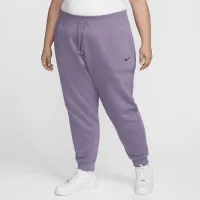 Nike Sportswear Phoenix Fleece женская С высокой Талией Joggers (большие размеры) цвет фиолетовый