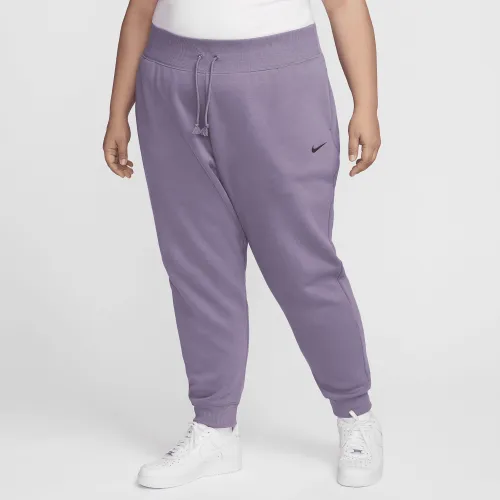 Nike Sportswear Phoenix Fleece женская С высокой Талией Joggers (большие размеры) цвет фиолетовый