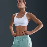 Nike Tempo женская Dri-FIT Mid-Rise Brief-Lined Running шорты цвет зеленый