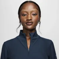 Nike One Rib женская Dri-FIT Full-Zip Mid Layer синий