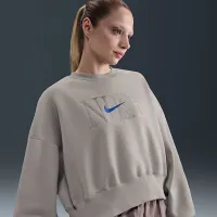 Nike Sportswear Phoenix Fleece женская оверсайз Crew-Neck свитшот цвет серый