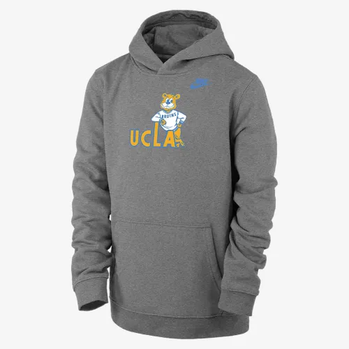 UCLA Club Fleece Big дитячі (для хлопчиків) Nike College Pullover Толстовка з капюшоном колір сірий