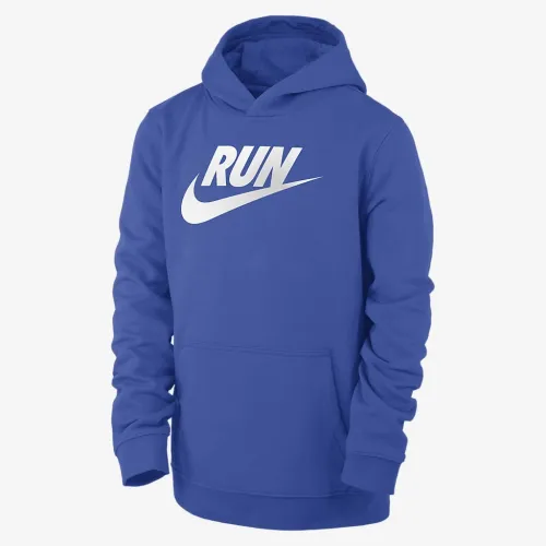 Nike Club Fleece Big детские Running Pullover Толстовка с капюшоном синий