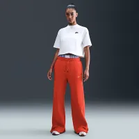 Nike Sportswear Phoenix Fleece женская С высокой Талией Wide-Leg Pants цвет красный