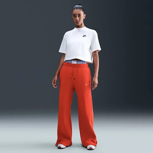 Nike Sportswear Phoenix Fleece женская С высокой Талией Wide-Leg Pants цвет красный