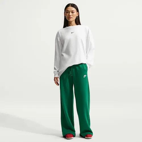 Nike Sportswear Club Fleece женская Mid-Rise Wide-Leg Sweatpants цвет зеленый