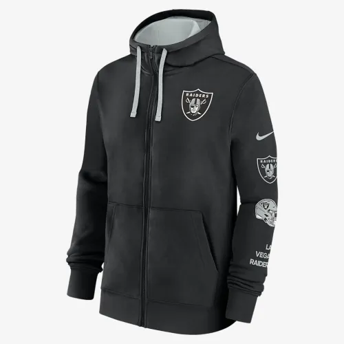 Las Vegas Raiders Club чоловічі Nike NFL Full-Zip Толстовка з капюшоном колір чорний