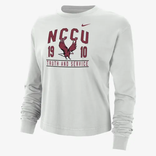 North Carolina Central женская Nike College Boxy Long-Sleeve футболка цвет серый