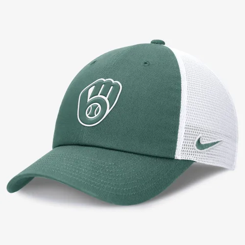 Milwaukee Brewers Bicoastal Club чоловічі Nike MLB Trucker Adjustable Hat колір зелений