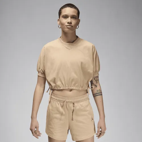 Nike Jordan жіноча Knit Cropped Top колір коричневий