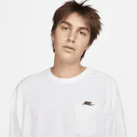 Nike Sportswear Premium Essentials мужские Long-Sleeve Pocket футболка цвет белый