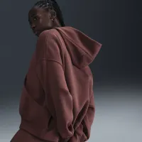 Nike Sportswear Phoenix Fleece женская Over-оверсайз Pullover Толстовка с капюшоном цвет коричневый