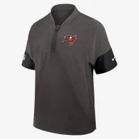 Tampa Bay Buccaneers Sideline Coach чоловічі Nike NFL 1/2-Zip Short-Sleeve Hooded Куртка колір сірий