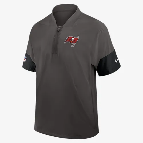 Tampa Bay Buccaneers Sideline Coach чоловічі Nike NFL 1/2-Zip Short-Sleeve Hooded Куртка колір сірий