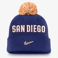 San Diego PaКостюм Peak мужские Nike MLB Cuffed Pom Beanie синий