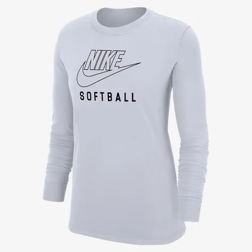 Nike Swoosh женская Softball Long-Sleeve футболка цвет белый