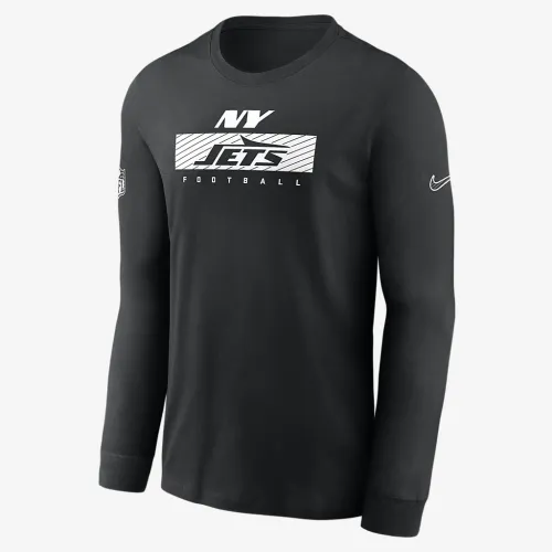 New York Jets Sideline Team Issue мужские Nike Dri-FIT NFL Long-Sleeve футболка цвет черный