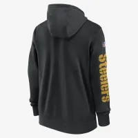Pittsburgh Steelers Sideline Team Issue Club чоловічі Nike Full Zip Толстовка з капюшоном колір чорний