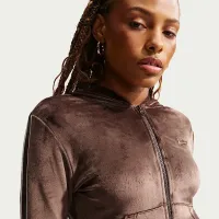 Nike Sportswear женская Full-Zip Long-Sleeve Hooded Top цвет коричневый