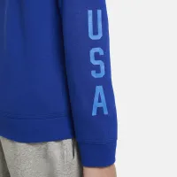 USMNT Club Big детские (для мальчиков) Nike Soccer Full-Zip French Terry Толстовка с капюшоном синий