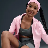 Nike Swoosh Girls' Sports Bra колір сірий