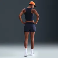 Nike One Fitted женская Dri-FIT Cropped Tank Top синий