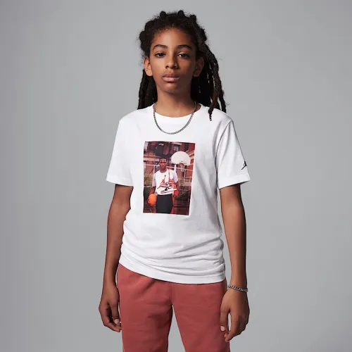 Nike Jordan Big детские MJ Photo футболка цвет белый