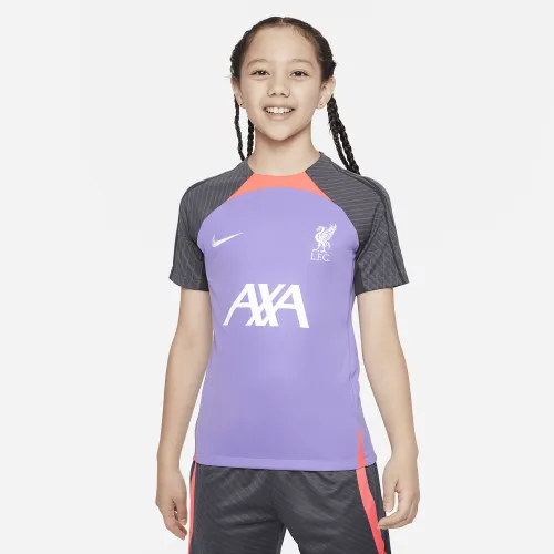 Liverpool FC Strike Third Big дитячі Nike Dri-FIT Soccer Short-Sleeve Top колір фіолетовий