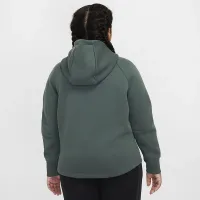Nike Sportswear Tech Fleece Big детские (Girls') Full-Zip Толстовка с капюшоном (Extended Size) цвет зеленый