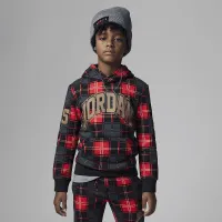 Nike Brooklyn Fleece Plaid Pullover Толстовка с капюшоном Little детские Толстовка с капюшоном цвет черный