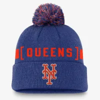 New York Mets Hometown Peak чоловічі Nike MLB Cuffed Pom Beanie блакитний