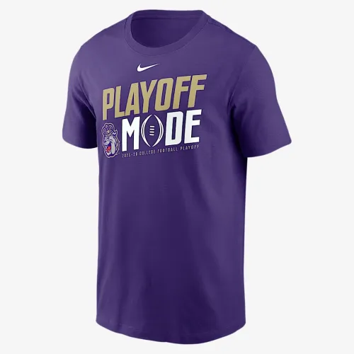 James Madison 2025/26 College Football Playoff Bound Pass Protection мужские Nike College футболка цвет фиолетовый