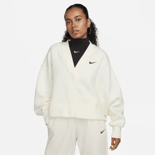 Nike Sportswear Phoenix Fleece женская Over-оверсайз Cardigan цвет белый