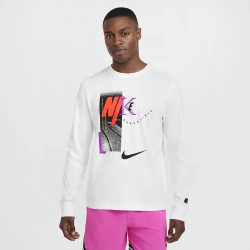 Nike мужские Long-Sleeve баскетбольные футболка цвет белый