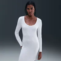 Nike Sportswear Chill Knit жіноча Tight Long-Sleeve Midi Mini-Rib Костюм колір коричневий