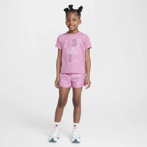 Nike Dri-FIT Femme Pop Little дитячі футболка and Tempo шорти комплект Pink