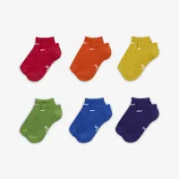 Nike Dri-FIT Performance Basics Big дитячі No-Show шкарпетки (6 пар) різнокольорові