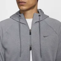 Nike Primary Fleece мужские Dri-FIT UV Full-Zip Performance Толстовка с капюшоном цвет серый