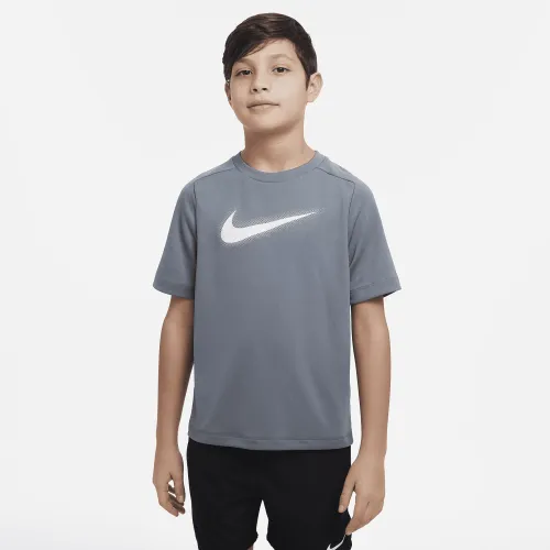 Nike Multi Big детские (для мальчиков) Dri-FIT Graphic тренировочные Top цвет серый