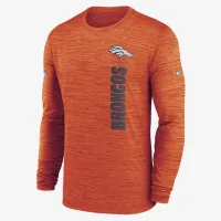 Denver Broncos Sideline Velocity мужские Nike Dri-FIT NFL Long-Sleeve футболка Orange