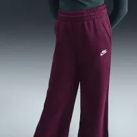 Nike Sportswear Club Fleece Girls' Wide-Leg Pants колір червоний