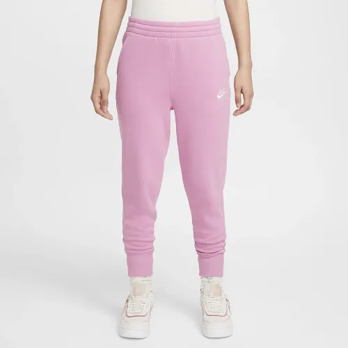 Nike Sportswear Club Fleece Big дитячі (Girls') З високою талією Fitted Pants Pink