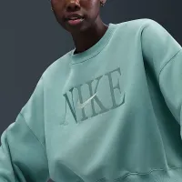 Nike Sportswear Phoenix Fleece женская оверсайз Crew-Neck свитшот цвет зеленый