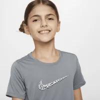 Nike One Big дитячі (Girls') Short-Sleeve тренувальні Top колір сірий