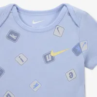 Nike Baby (0-9M) 2-Piece Printed Bodysuit Set Grey