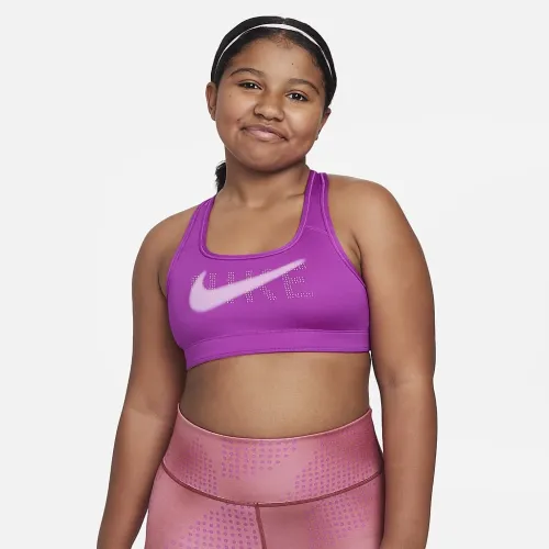 Nike Swoosh Big дитячі (Girls') Reversible Sports Bra (Extended Size) колір фіолетовий